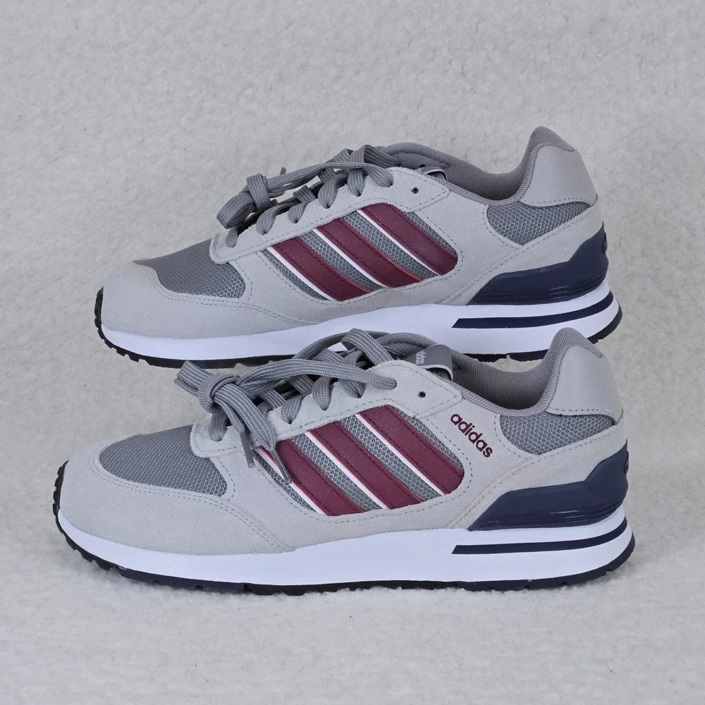 Adidas Run 80s Mens Sneakers Grey Burgundy Navy ID1882 Size 7 NEW